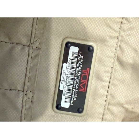 Tumi Sinclair Hanne Backpack Earl Grey Textured Canvas Leather Trim Brown Zipper - Picture 12 of 16